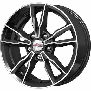 Диск колесный iFree Икигай 6.5xR16 5x108 ET40 ЦО67.1 чёрный глянцевый с полированной лицевой частью 386803