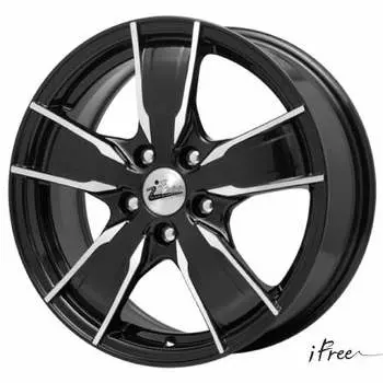 Диск колесный iFree Мохито 6.5xR16 5x114.3 ET50 ЦО66.1 чёрный глянцевый с полированной лицевой частью 146815