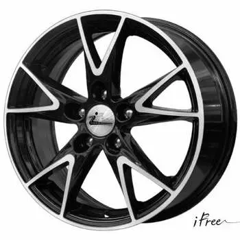 Диск колесный iFree Нирвана 6.5xR15 5x114.3 ET40 ЦО67.1 чёрный глянцевый с полированной лицевой частью 065809