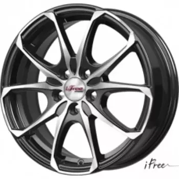Диск колесный iFree Такеши 6xR16 4x100 ET40 ЦО67.1 черный глянцевый с полированной лицевой частью 466811
