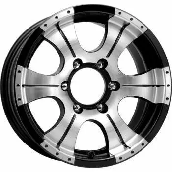 Диск колесный K&amp;K Байконур 7xR15 6x139.7 ET-5 ЦО110.1 чёрный глянцевый с полированной лицевой частью 34662