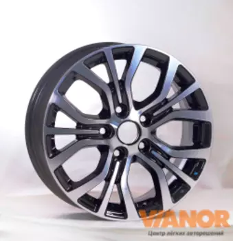 Диск колесный K&amp;K КС736 6.5xR16 5x114.3 ET40 ЦО66.1 черный глянцевый с полированной лицевой частью 00072503