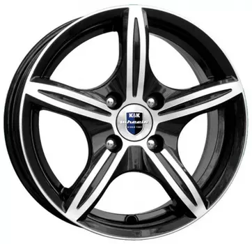 Диск колесный K&amp;K Мирель 6xR14 4x108 ET38 ЦО63,35 черный глянцевый с полированной лицевой частью 7678