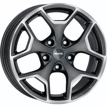 Диск колесный MAK Liberty 7.5xR18 5x110 ET39 ЦО65.1 серый с полированной лицевой частью F7580LBQM39LG2X