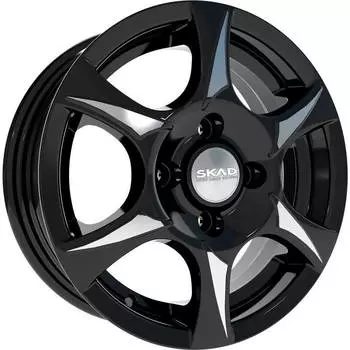 Диск колесный СКАД Аэро 5xR13 4x114,3 ET45 ЦО69,1 черный глянцевый с полированной лицевой частью 1650305