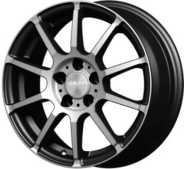 Диск колесный СКАД Акита 6xR15 5x100 ET38 ЦО57,1 чёрный глянцевый с полированной лицевой частью 2880505