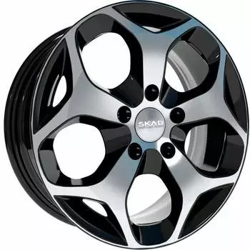 Диск колесный СКАД Гамбург 6,5xR16 5x114,3 ET45 ЦО60,1 чёрный глянцевый с полированной лицевой частью 2460505