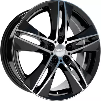 Диск колесный СКАД Эссен 7xR17 5x114,3 ET39 ЦО60,1 черный глянцевый с полированной лицевой частью 2850005