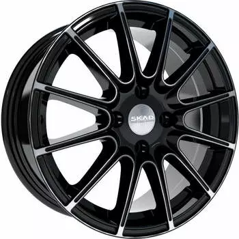 Диск колесный СКАД ЛеМан 7xR16 5x114.3 ET45 ЦО67.1 чёрный глянцевый с полированной лицевой частью 2040805