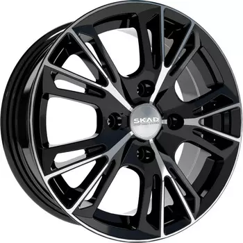 Диск колесный СКАД Монреаль 6xR15 5x114,3 ET39 ЦО66,1 черный глянцевый с полированной лицевой частью 2680905