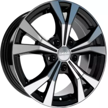 Диск колесный СКАД Нагано 6.5xR16 5x114.3 ET45 ЦО67.1 черный глянцевый с полированной лицевой частью 2060605