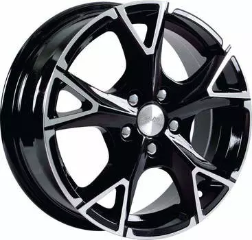 Диск колесный СКАД Орлан 5,5xR14 4x100 ET45 ЦО67,1 черный глянцевый с полированной лицевой частью 1160405
