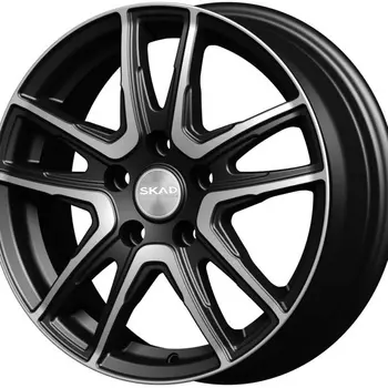 Диск колесный СКАД Сидней 6xR16 5x114,3 ET43 ЦО67,1 чёрный глянцевый с полированной лицевой частью 3150105