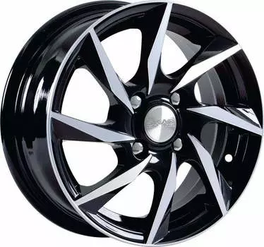 Диск колесный СКАД Спарта 5,5xR13 4x100 ET35 ЦО67,1 черный глянцевый с полированной лицевой частью 1340105