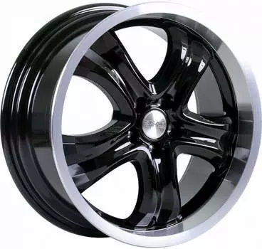 Диск колесный СКАД Вольф 7,5xR17 5x100 ET35 ЦО57,1 черный глянцевый с полированным ободом 1850020