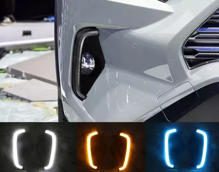 Дневные ходовые огни с функцией поворотников для Toyota RAV4 (Тойота РАВ4) 2019 -