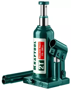Домкрат бутылочный гидравлический Kraftool Double Ram 43463-2 (2 т)