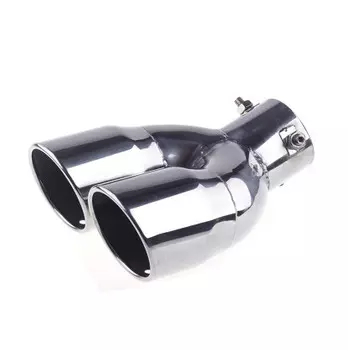 Двойная насадка на выхлопную трубу (хром / обожженый металл) 45645 для Haval F7 (Хавал Ф7) 2018, 2019, 2020