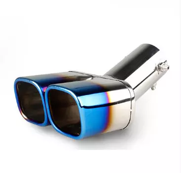 Двойная насадка на выхлопную трубу (обожженый металл) для Skoda Kodiaq (2017 - по н. в.)