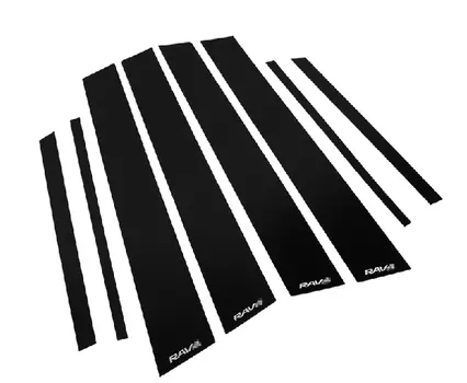 Глянцевые молдинги на стойки дверей для Toyota RAV4 (2013 - 2015)