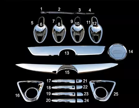 Хром пакет внешних накладок для Mazda CX-5 (2011 - 2015)