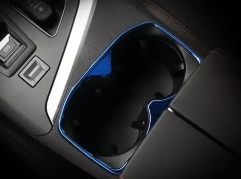 Хромированная окантовка на подстаканники (синий) для Peugeot 3008 2017-