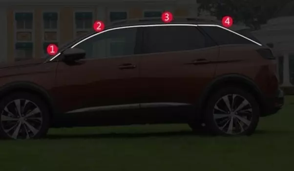 Хромированные молдинги на окна (верхнии) для Peugeot 3008 2017-