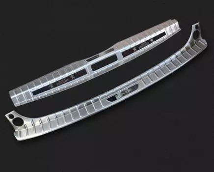 Хромированные накладки на багажник+бампер (черный) для Peugeot 3008 2017-