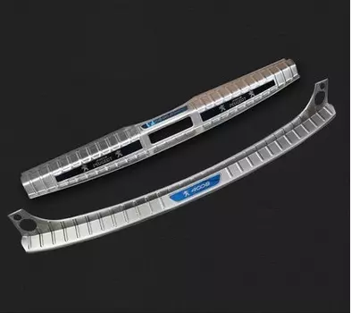 Хромированные накладки на багажник+бампер (синий) для Peugeot 3008 2017-