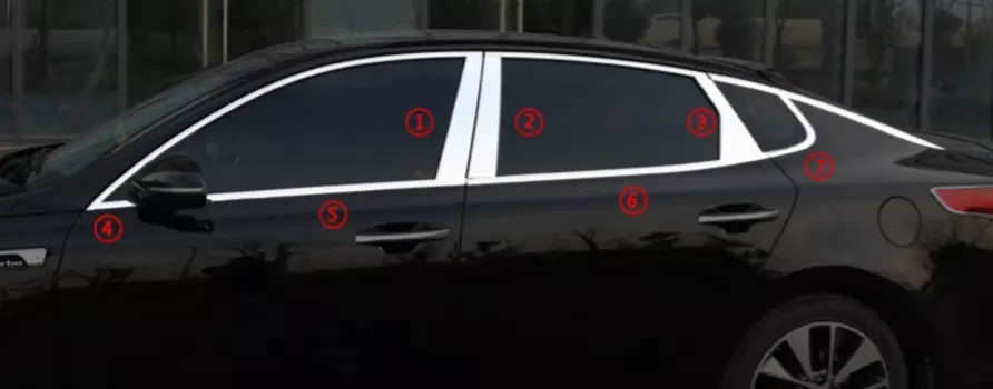 Хромированные накладки на окна для KIA Optima 2016 -