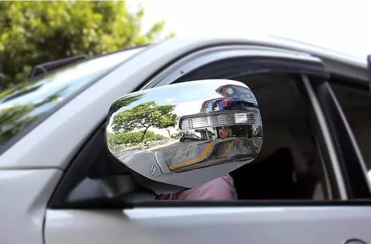 Хромированные накладки на зеркала для Mitsubishi Pajero Sport (2008 - 2016)