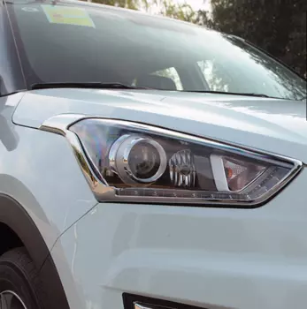 Хромированные окантовки передних и задних фар для Creta (Крета)