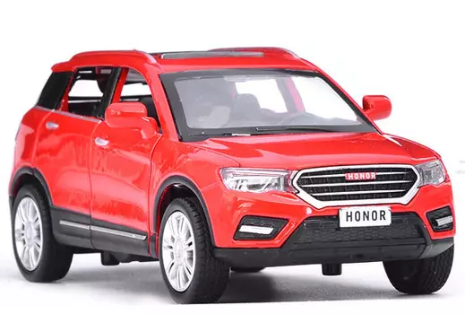 Инерционная модель Haval H6 Coupe в масштабе 1:32 (металл, черный, красный, белый) со световыми эффектами