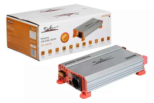Инвертор (24В - 220В, номинальная мощность 1000 Вт) Airline API-1000-06