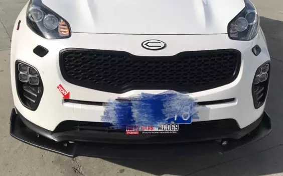 Юбка-сплиттер переднего бампера для KIA Sportage 2016, 2017, 2018