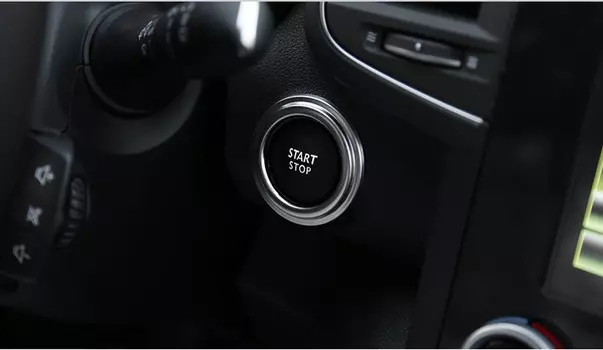 Кольцо - накладка на кнопку запуска двигателя (серебро, синий) для Renault Koleos 2017 -