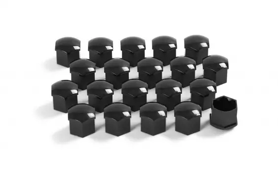 Колпачки на колесные болты (черный глянец) 1Z00712159B9 для Skoda Rapid 2020 -