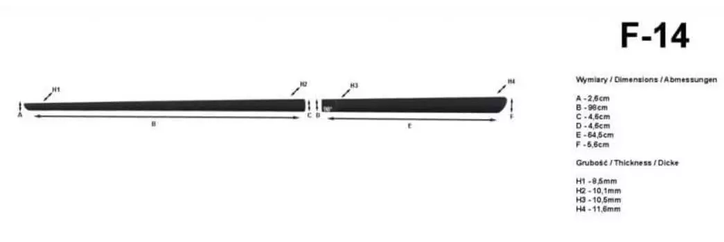 Комплект боковых молдингов Rider F-14 для FORD (2011 - 2015 )