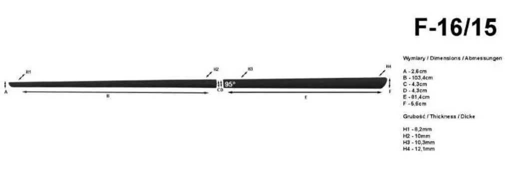 Комплект боковых молдингов Rider F-16/15 Toyota Camry (6G) XV40 2006-
