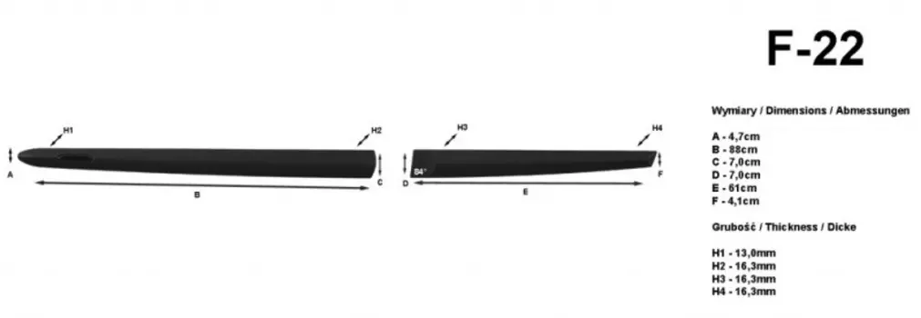 Комплект боковых молдингов RIDER F-22 для Mazda 3 2013-2017