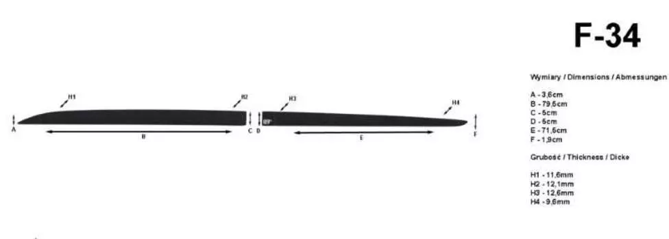 Комплект боковых молдингов Rider F-34 Chevrolet Orlando 2011-