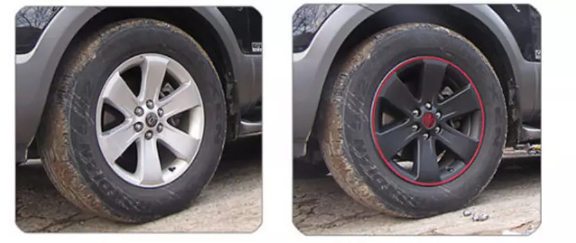 Комплект декоративных наклеек на колесо (красный) Mobis для KIA Mohave 2017 -