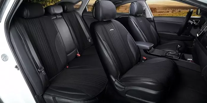 Комплект накидок на сиденья (черный) для KIA Cerato 2013 - 2016