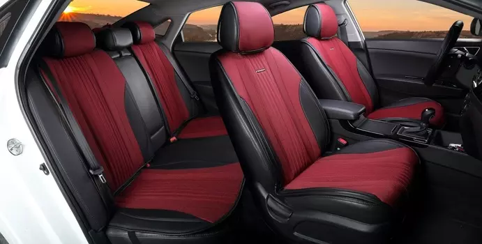 Комплект накидок на сиденья (красный) для Hyundai Solaris II 2017 -