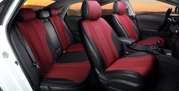 Комплект накидок на сиденья (красный) для KIA Cerato 2013 - 2016