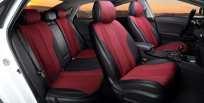 Комплект накидок на сиденья (красный) для KIA RIO 2017 - для KIA Rio X-Line (2017 - по н.в.)