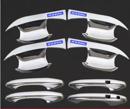 Комплект накладок и вкладышей под дверные ручки для Haval F7 (Хавал Ф7) 2018 +