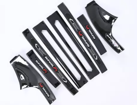 Комплект накладок на дверные пороги Blakc для Haval F7 (Хавал Ф7) 2018 +