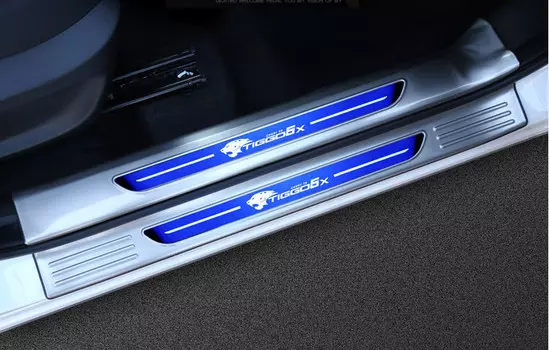 Комплект накладок на дверные пороги (нержавеющая сталь) для Chery Tiggo 4 (Чери Тигго 4)