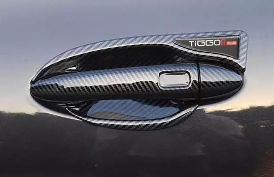Комплект накладок на дверные ручки (карбоновая) Kust KST00289 для Chery Tiggo 8 Pro 2021-